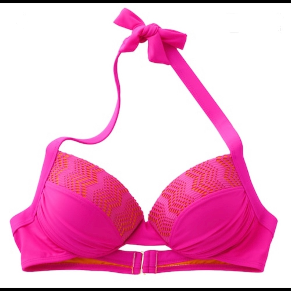 Mudd Crochet Push-Up Underwire Halter Bikini set